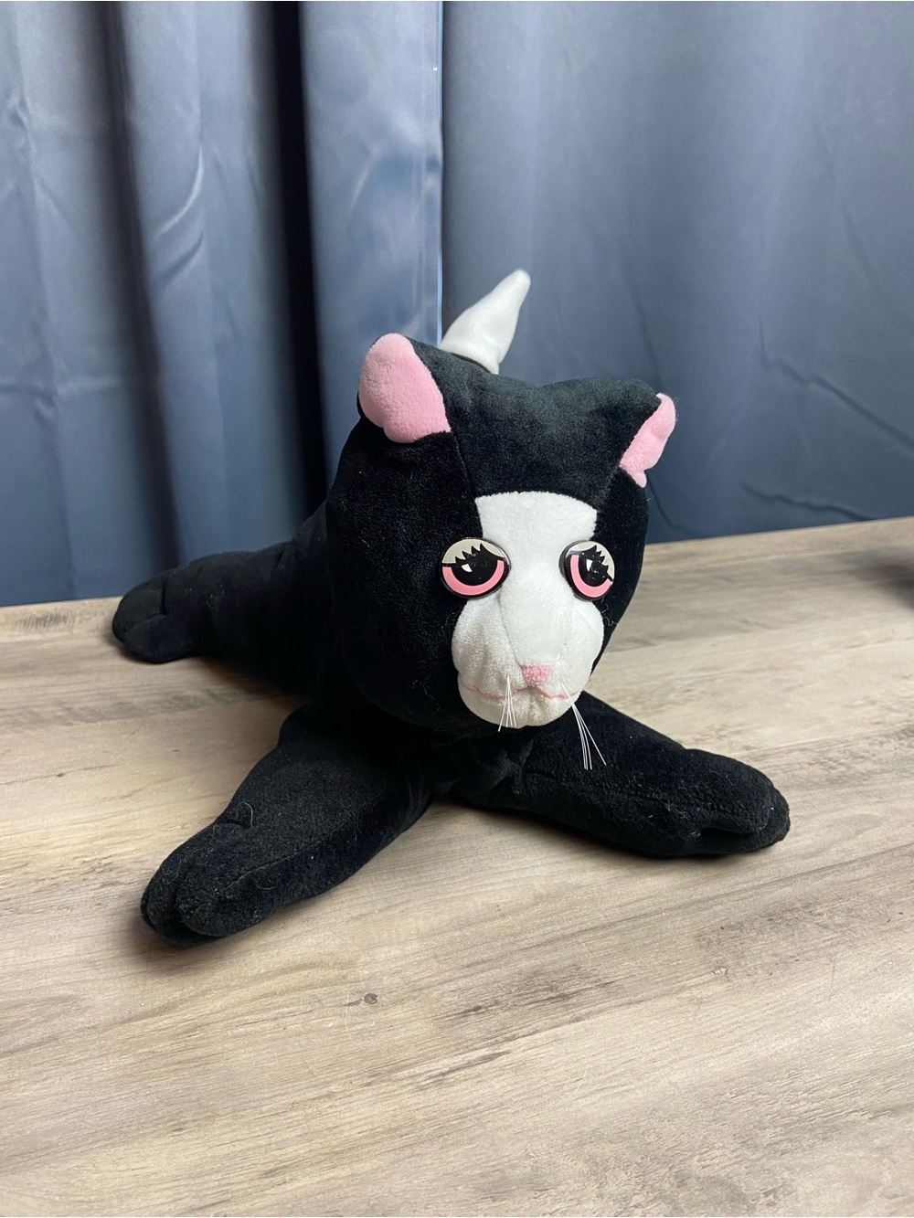 VTG 80's Pound Purries Black Tuxedo Cat Large 15" Plush Stuffed Soft Toy Tonka